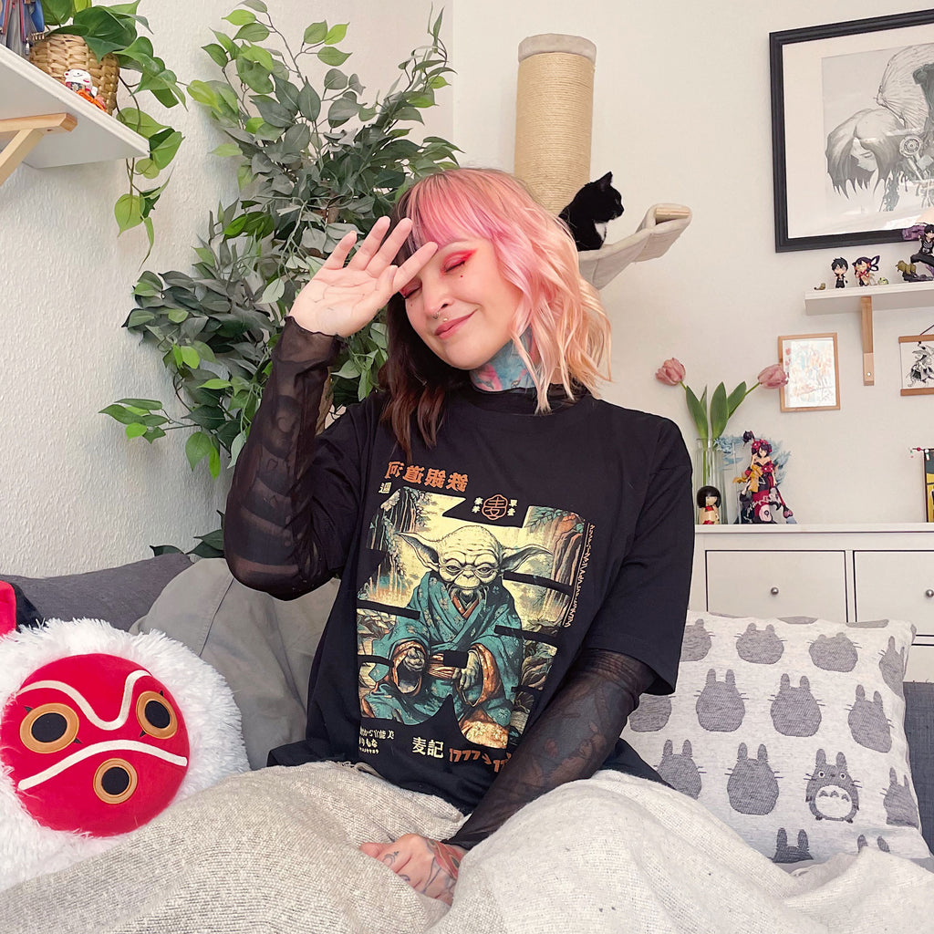 Immagine del prodotto T-Shirt di calligrafia The Force per i fan di Star Wars nera