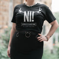 Immagine del prodotto T-shirt Ni! per fan di Monty Python nera
