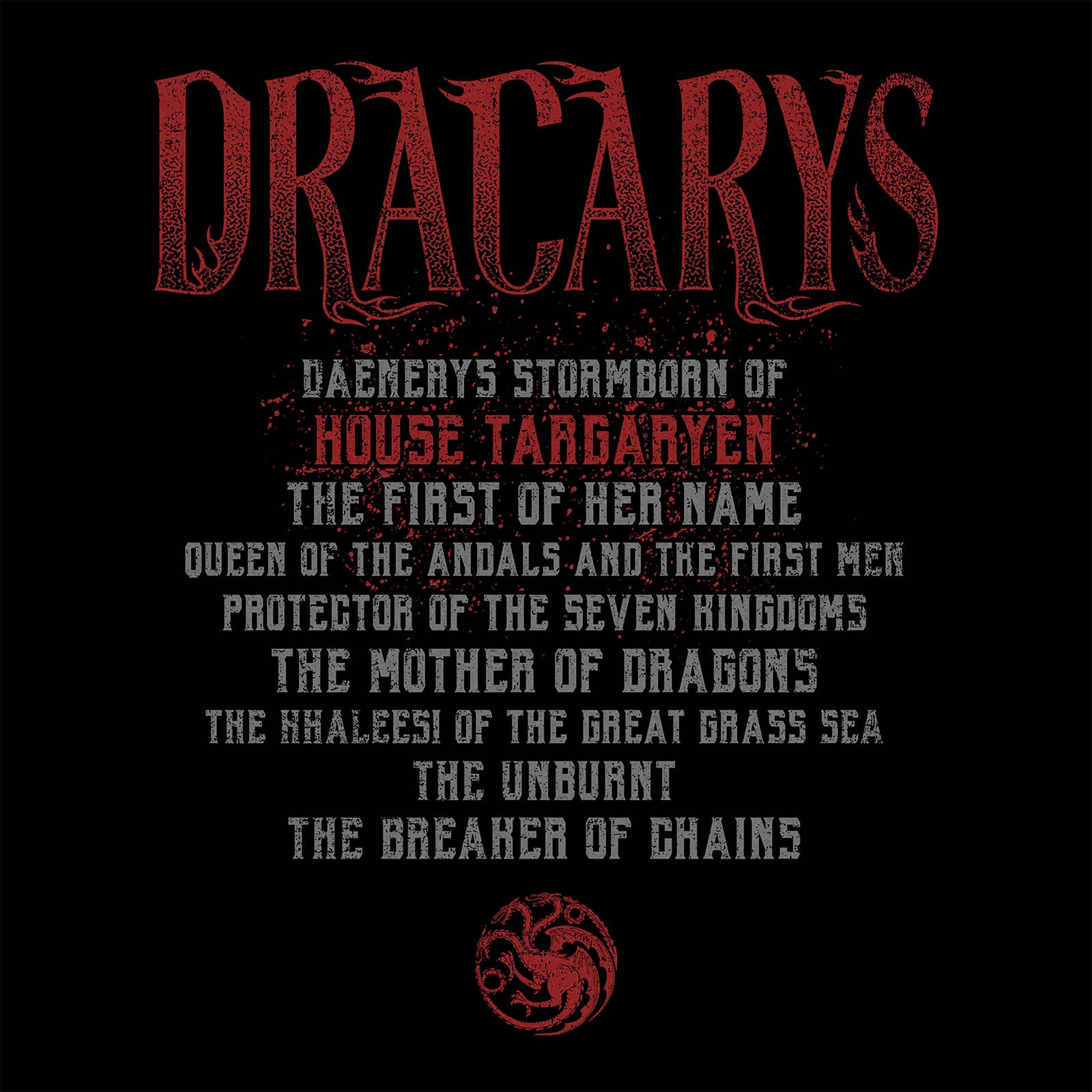 Immagine del prodotto Game of Thrones - T-shirt Dracarys nera