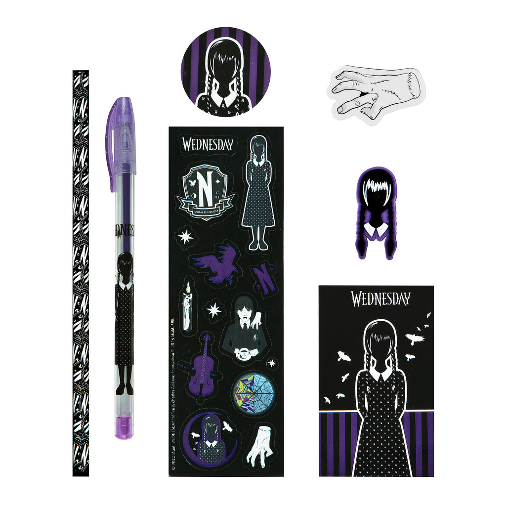 Immagine del prodotto Set di cancelleria Wednesday Addams 8 pezzi