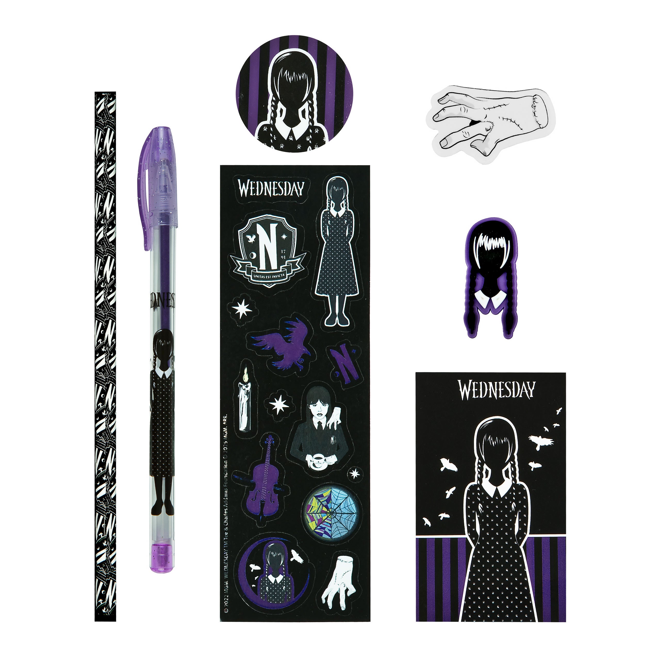 Immagine del prodotto Set di cancelleria Wednesday Addams 8 pezzi