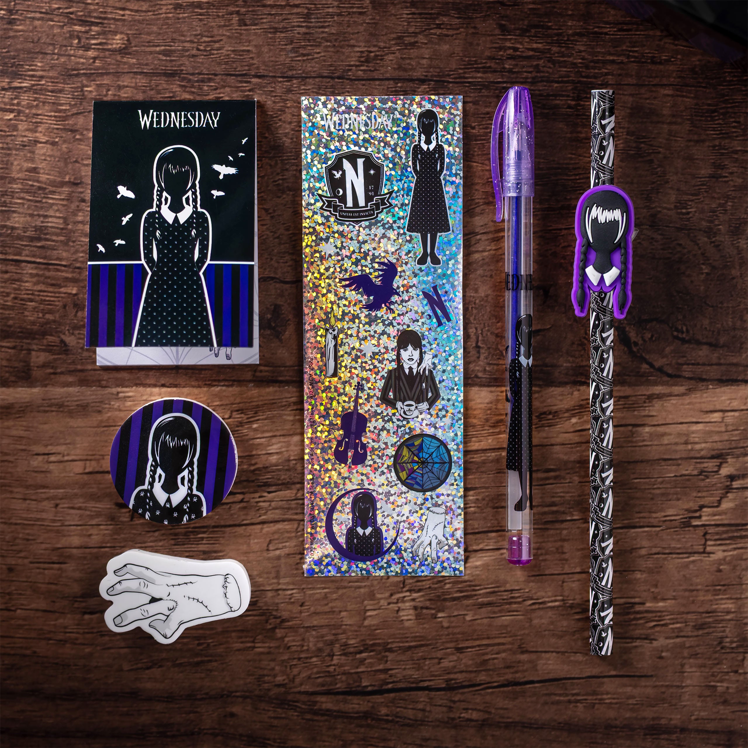 Immagine del prodotto Set di cancelleria Wednesday Addams 8 pezzi