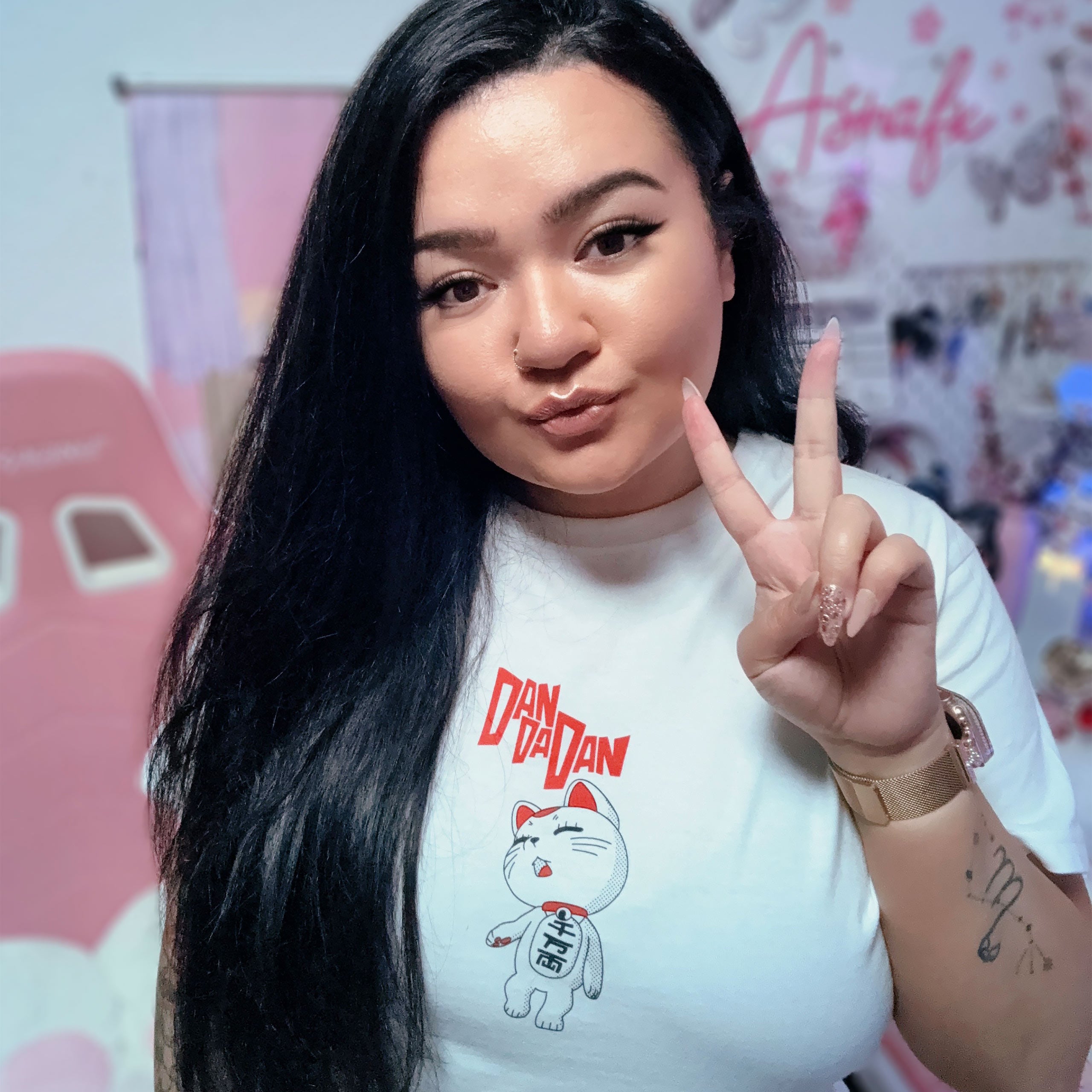 Immagine del prodotto T-shirt Turbo Granny per fan di Dandadan bianca