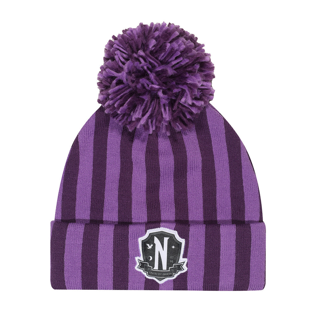 Immagine del prodotto Wednesday - Berretto con pompon logo Nevermore