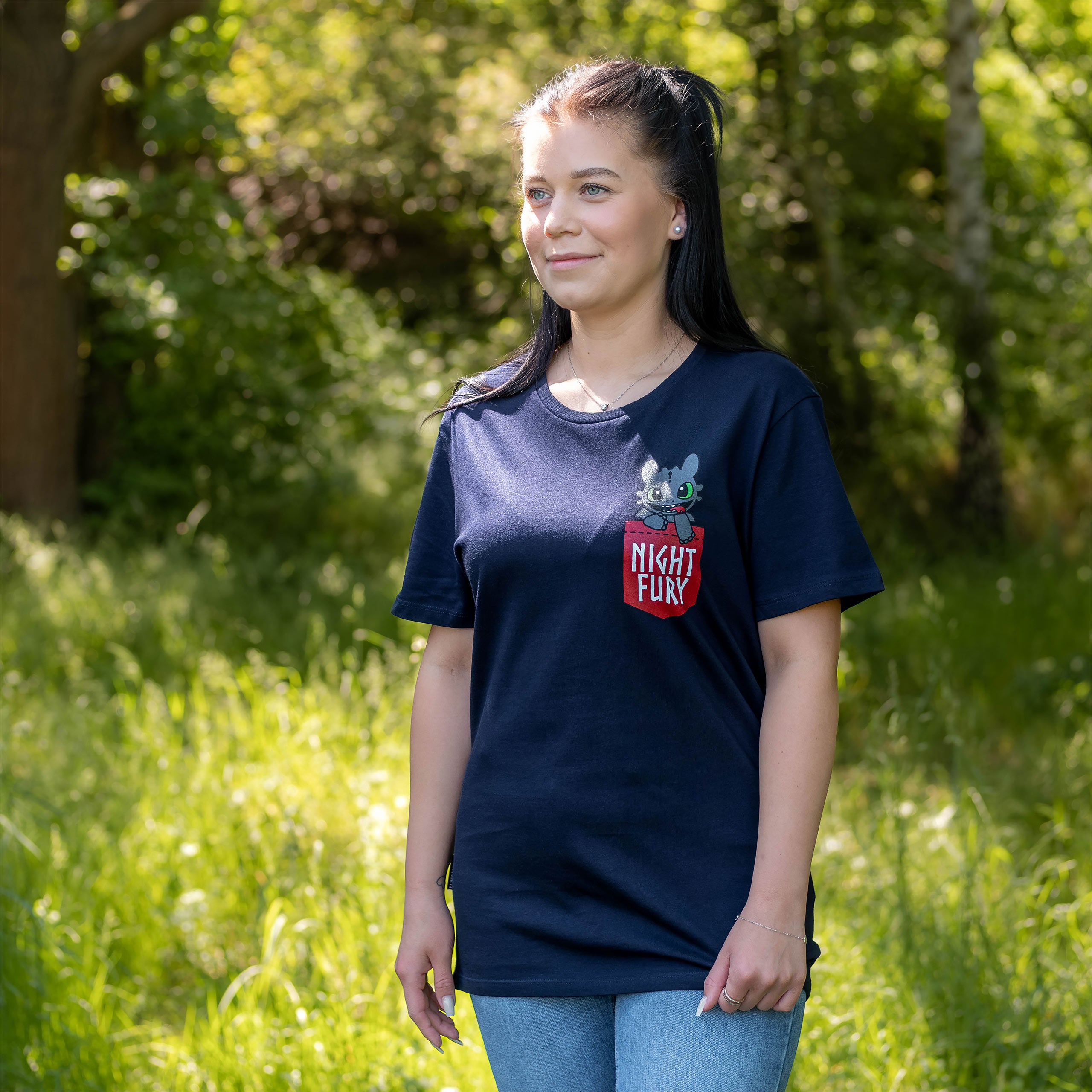 Immagine del prodotto Dragon Trainer - T-Shirt con taschino Night Fury blu