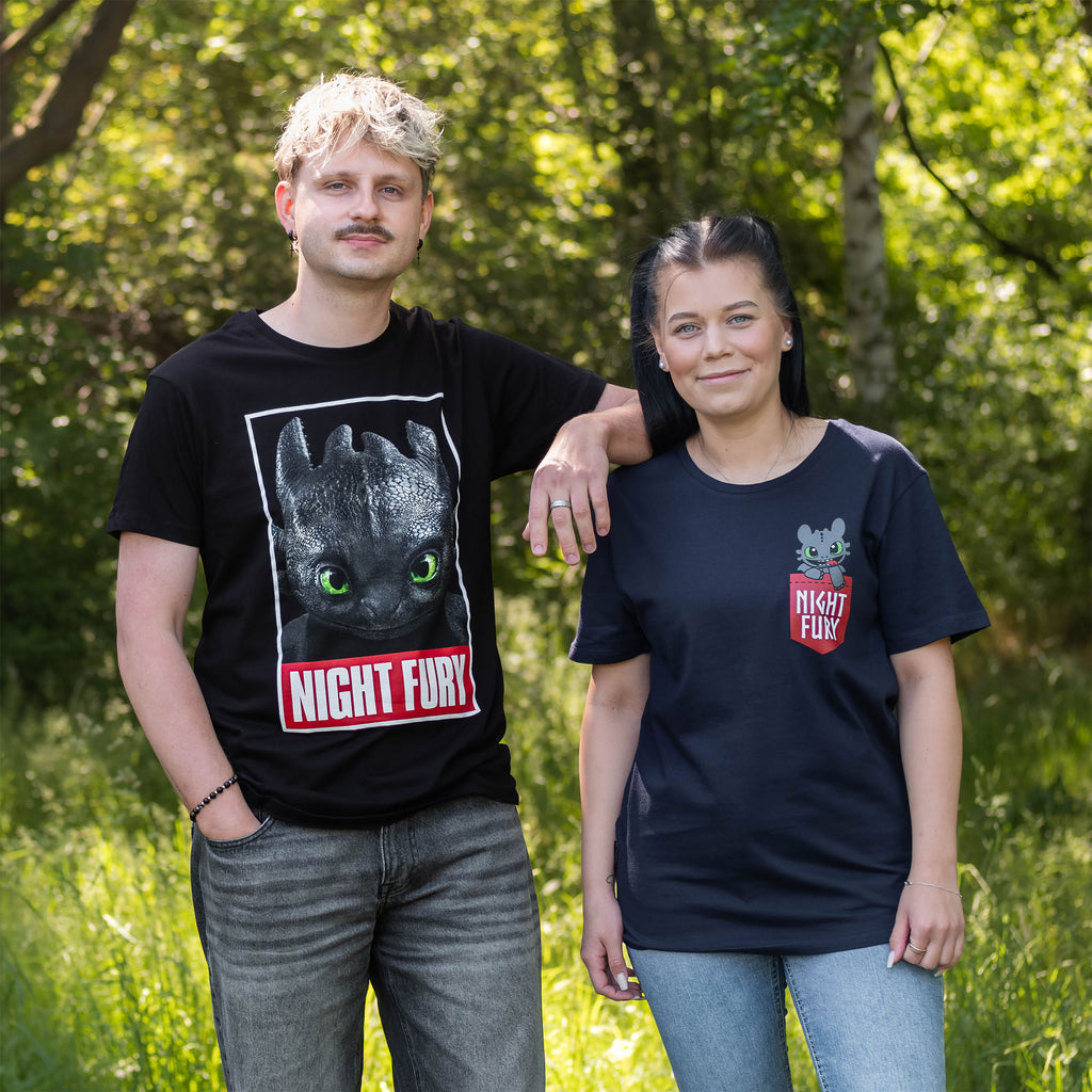 Immagine del prodotto Dragon Trainer - T-Shirt con taschino Night Fury blu