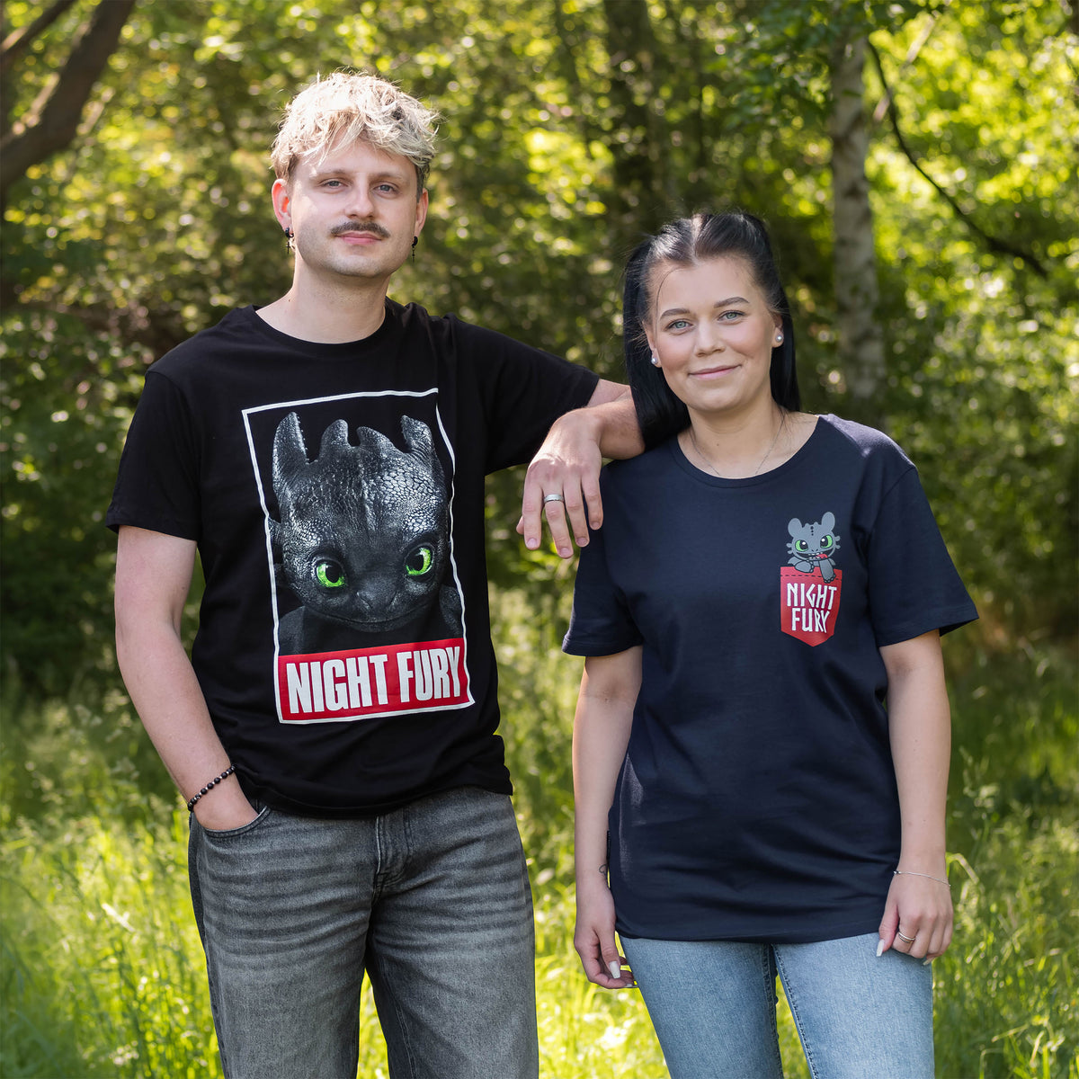 Immagine del prodotto Dragon Trainer - T-Shirt con taschino Night Fury blu