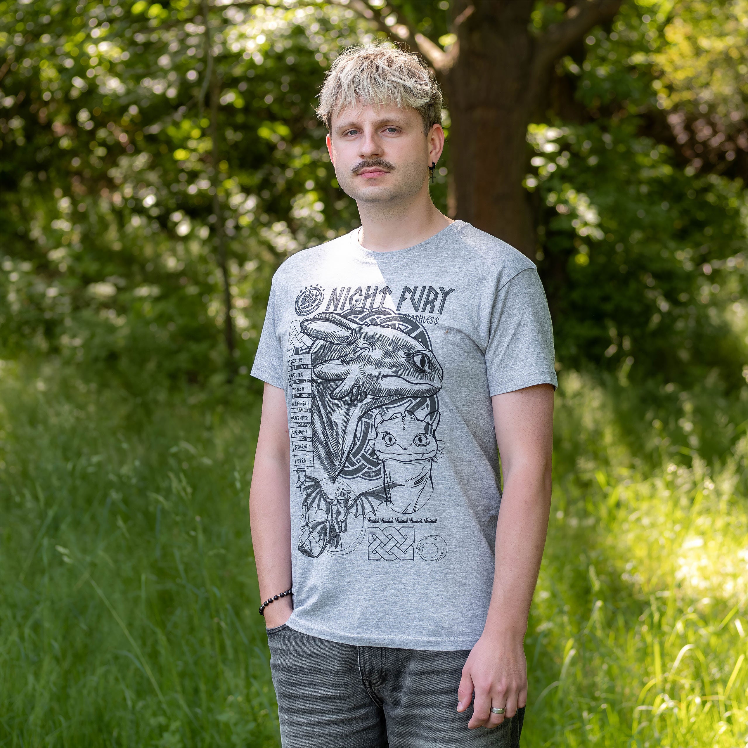 Immagine del prodotto Dragon Trainer - T-Shirt grigia con schizzo di Furia Buia
