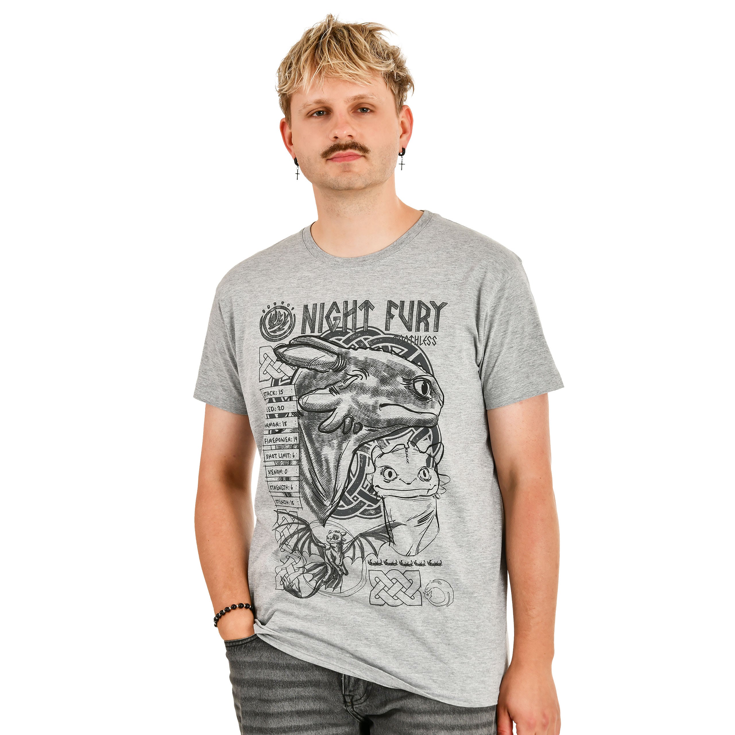 Immagine del prodotto Dragon Trainer - T-Shirt grigia con schizzo di Furia Buia
