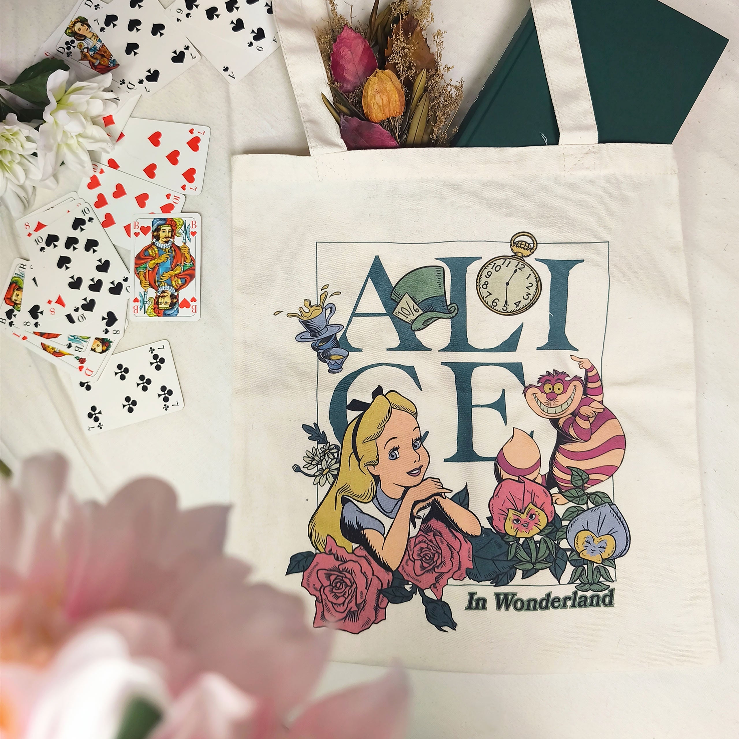 Immagine del prodotto Alice nel Paese delle Meraviglie - Borsa di Tela con Fiori