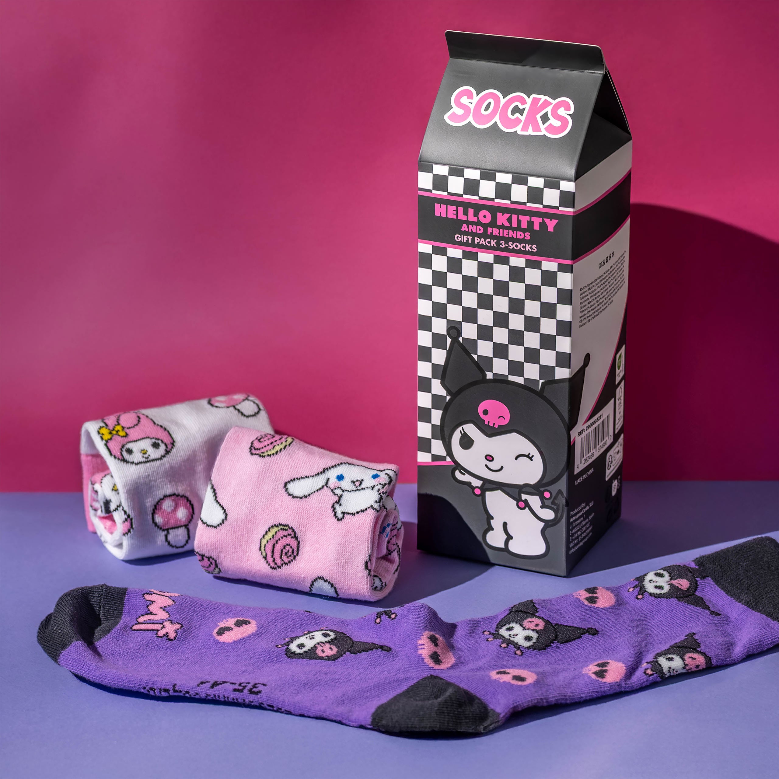 Immagine del prodotto Sanrio - Hello Kitty and Friends set di 3 paia di calzini in scatola regalo