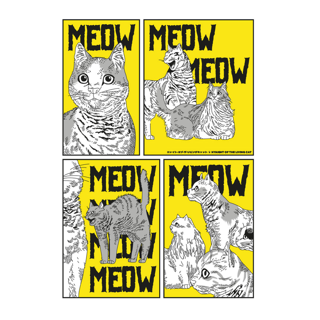 Immagine del prodotto Maglietta Meow per fan di Night of the Living Cat bianca