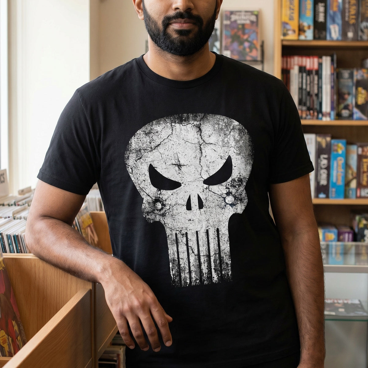 Immagine del prodotto Punisher - T-shirt nera con logo Skull Distress