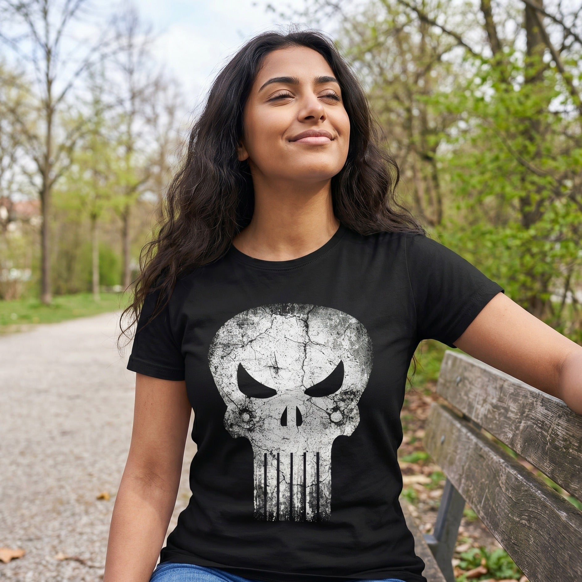 Immagine del prodotto Punisher - T-shirt nera con logo Skull Distress