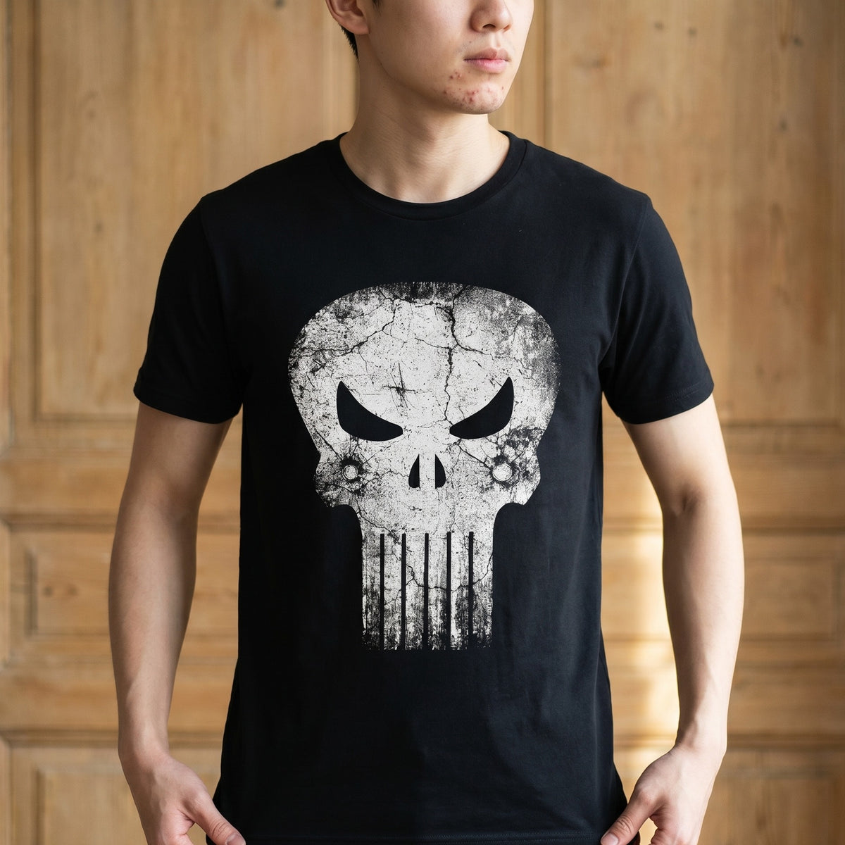 Immagine del prodotto Punisher - T-shirt nera con logo Skull Distress