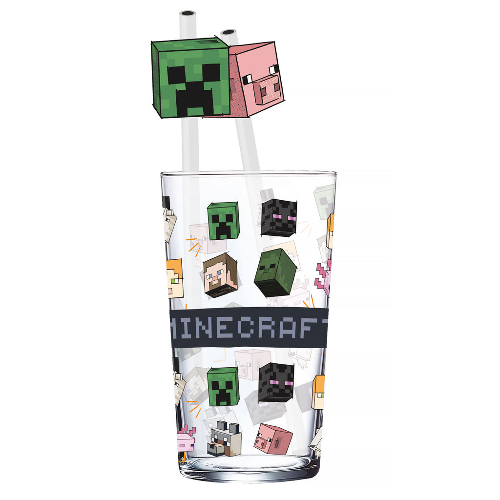 Immagine del prodotto Minecraft - Bicchiere con 2 cannucce e personaggi