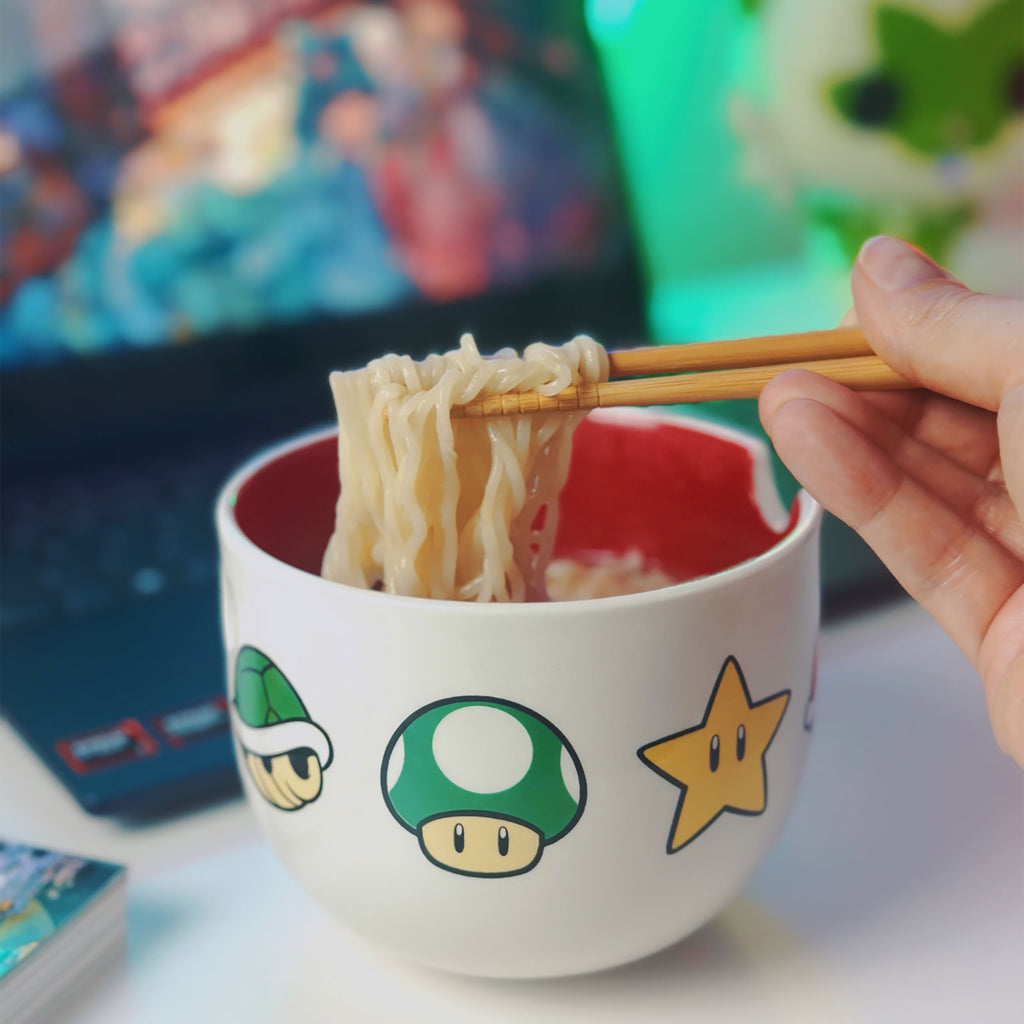 Immagine del prodotto Super Mario - Ciotola Ramen con Simboli e Bacchette