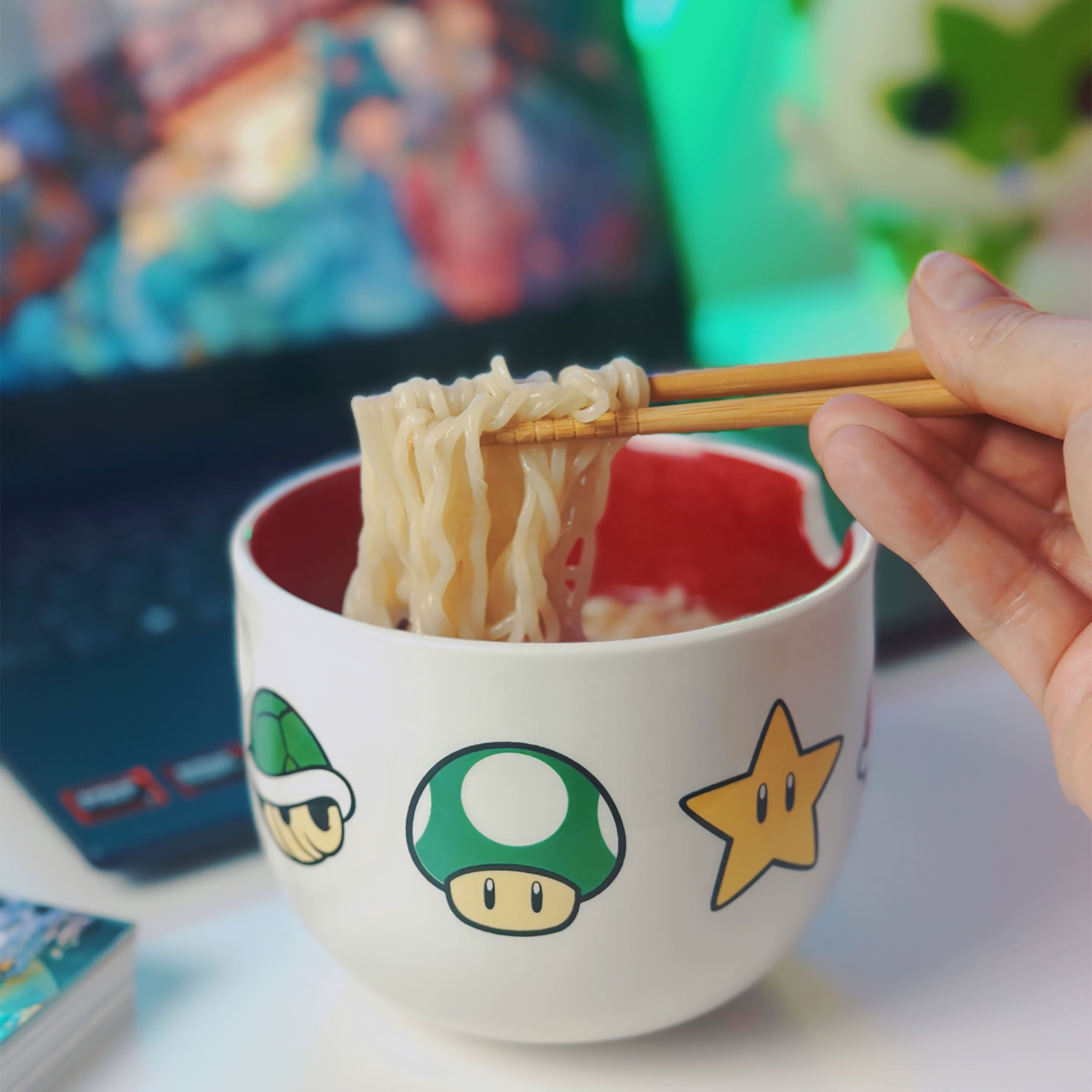 Immagine del prodotto Super Mario - Ciotola Ramen con Simboli e Bacchette