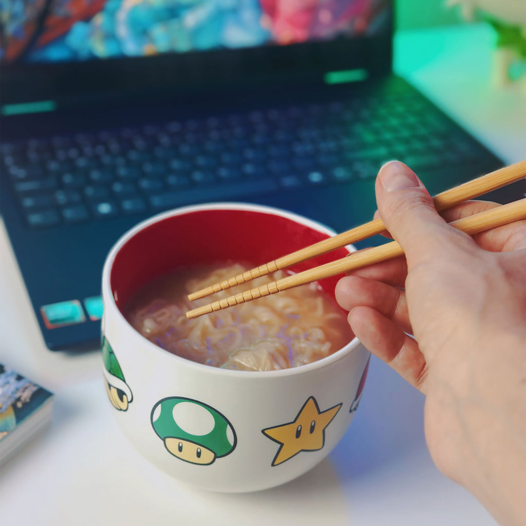 Immagine del prodotto Super Mario - Ciotola Ramen con Simboli e Bacchette