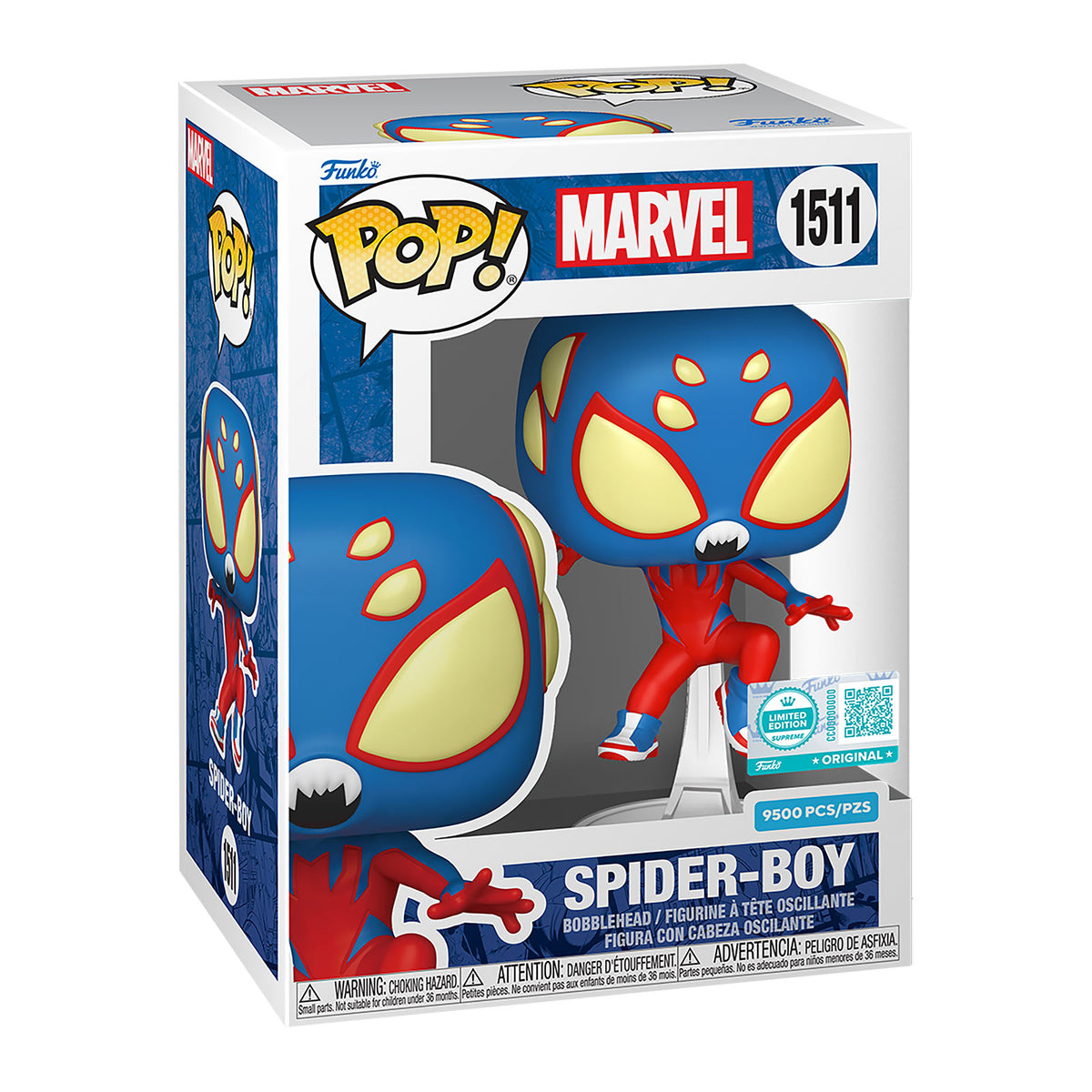 Immagine del prodotto Spider-Man - Spider-Boy Funko Pop Figura con Testa Oscillante Edizione Limitata Supreme