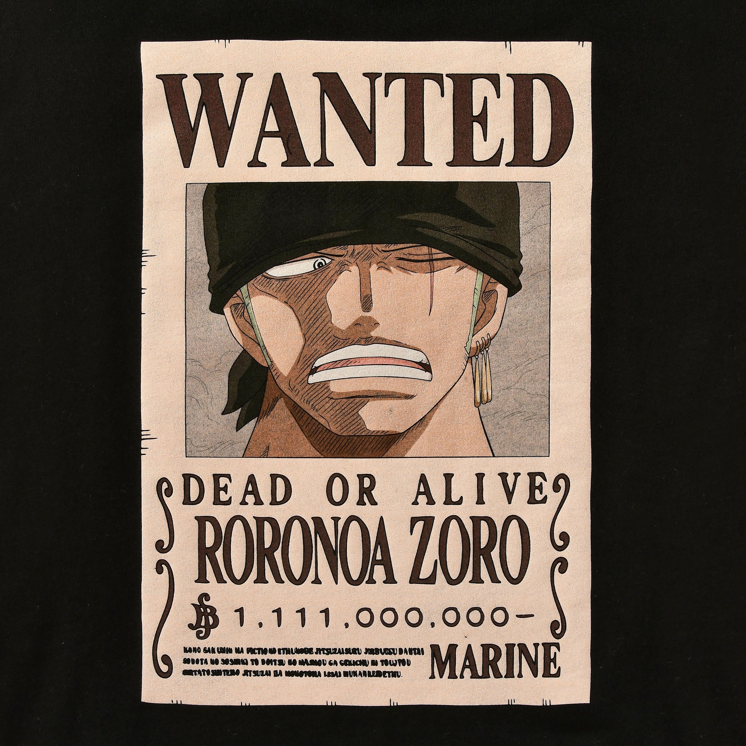 Product image One Piece - Roronoa Zoro Wanted T-Shirt black