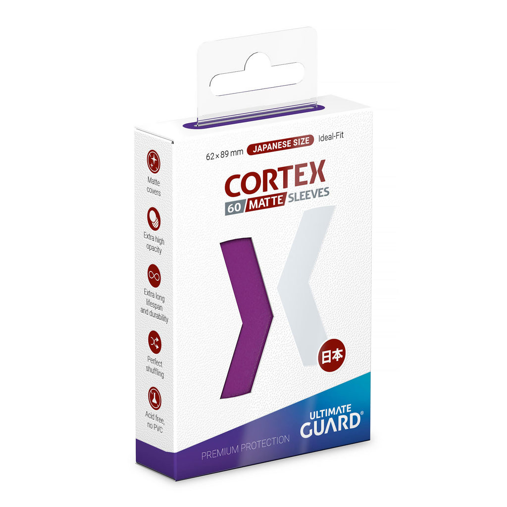 Immagine del prodotto Bustine protettive Cortex Ultimate Guard viola opaco – formato giapponese, confezione da 60