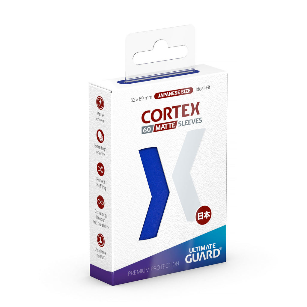 Immagine del prodotto Bustine protettive Cortex blu opaco set da 60 – Ultimate Guard, formato giapponese (per TCG)