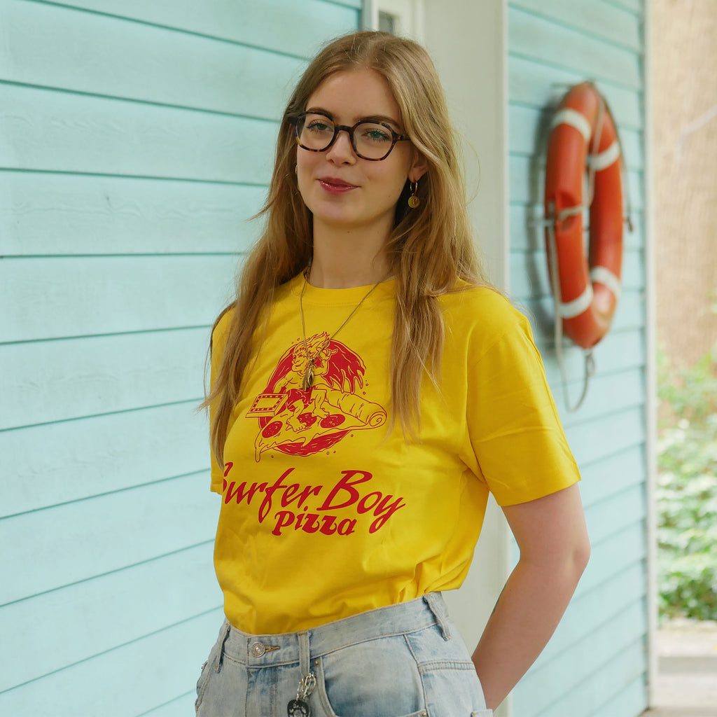 Immagine del prodotto Stranger Things - T-shirt Surfer Boy Pizza gialla