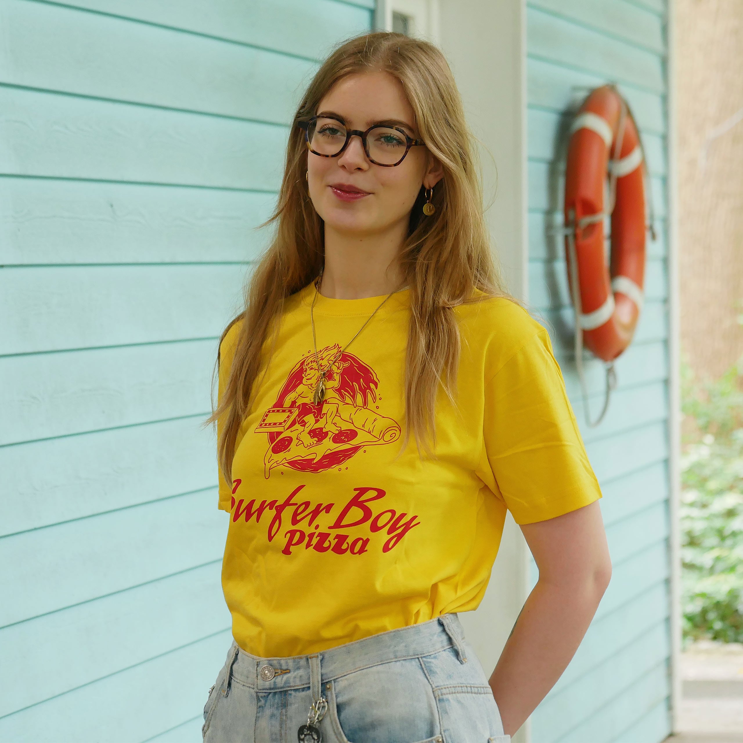 Immagine del prodotto Stranger Things - T-shirt Surfer Boy Pizza gialla