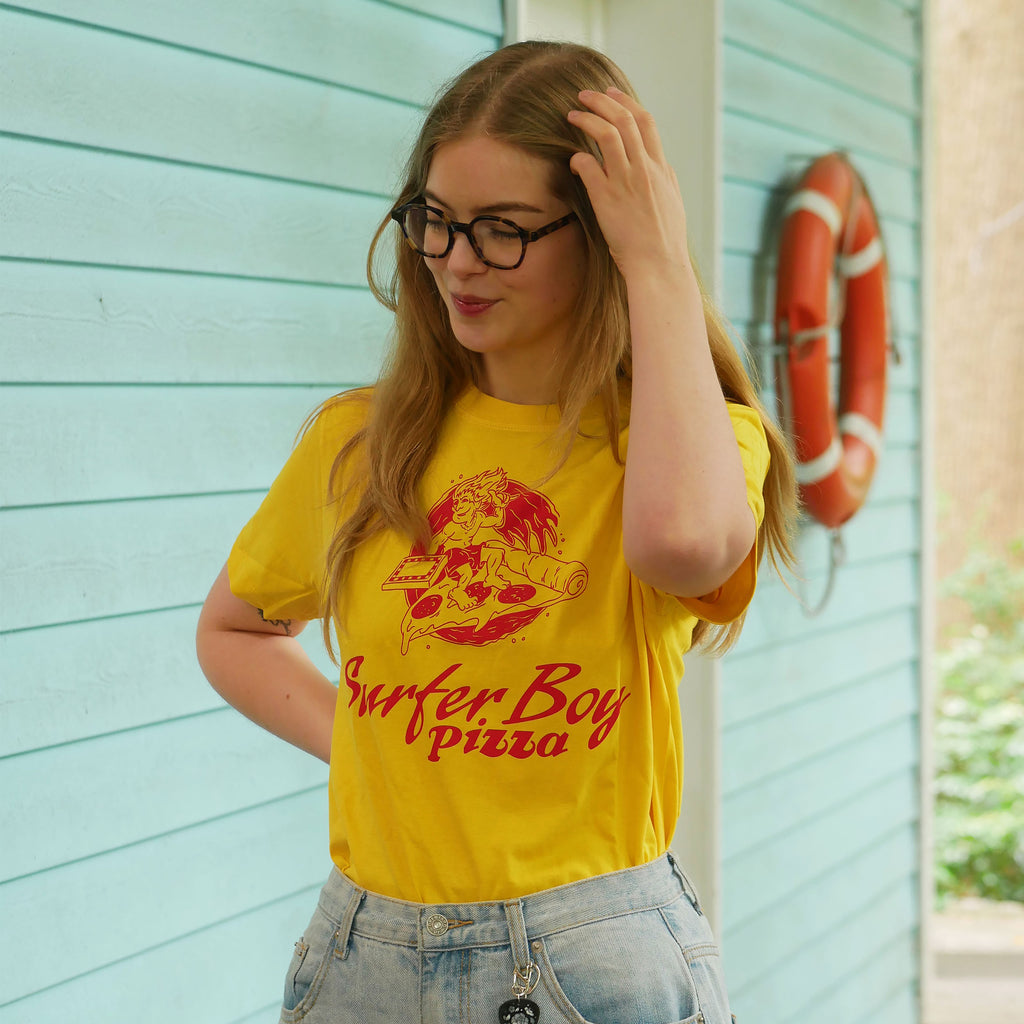 Immagine del prodotto Stranger Things - T-shirt Surfer Boy Pizza gialla