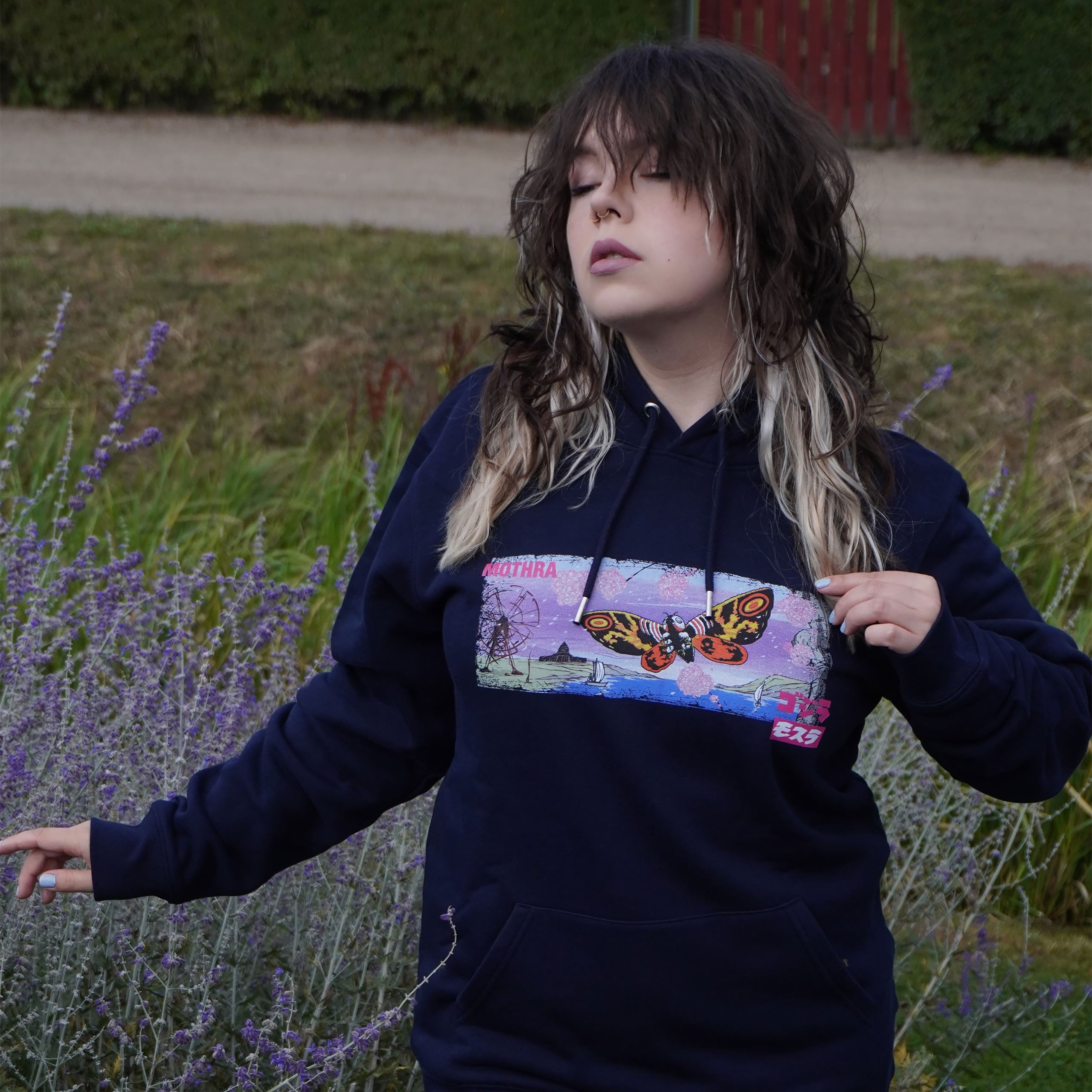 Immagine del prodotto Godzilla - Mothra felpa con cappuccio blu