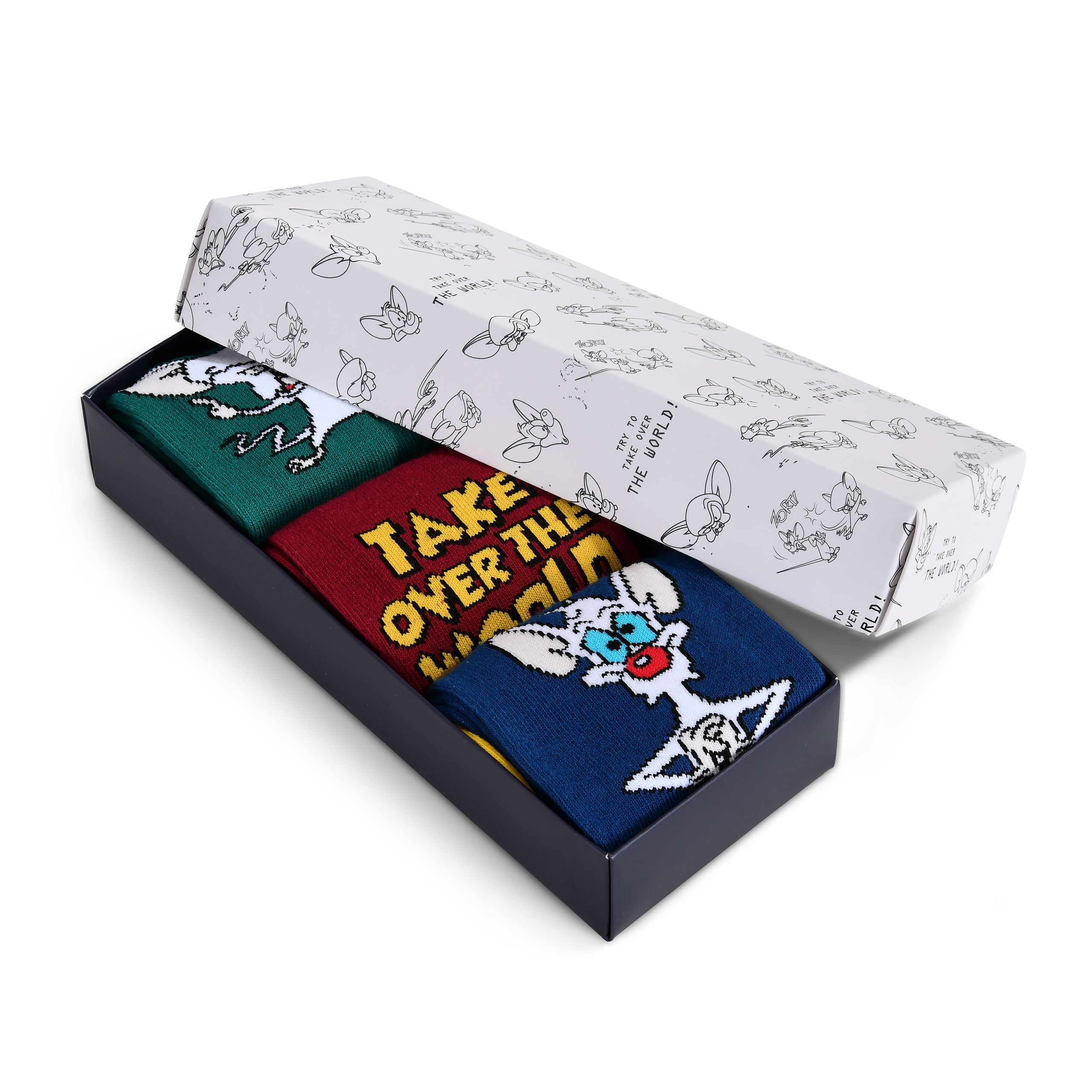 Immagine del prodotto Pinky and the Brain - Set di 3 paia di calzini Pinky e Brain in confezione regalo