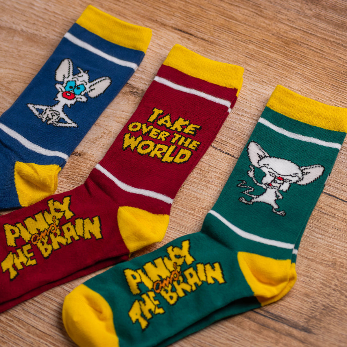 Pinky and the Brain - Set di 3 paia di calzini Pinky e Brain in confezione regalo