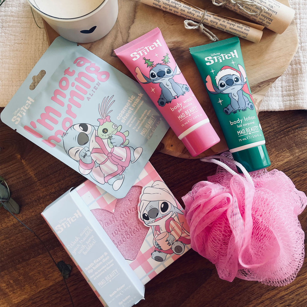 Immagine del prodotto Set cosmetico Stitch con balsamo labbra e bomba da bagno frizzante - Lilo & Stitch