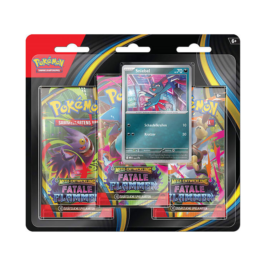 Immagine del prodotto Pokémon - Fiamme Fatali Mega Evoluzione Blister 3-pack Versione tedesca