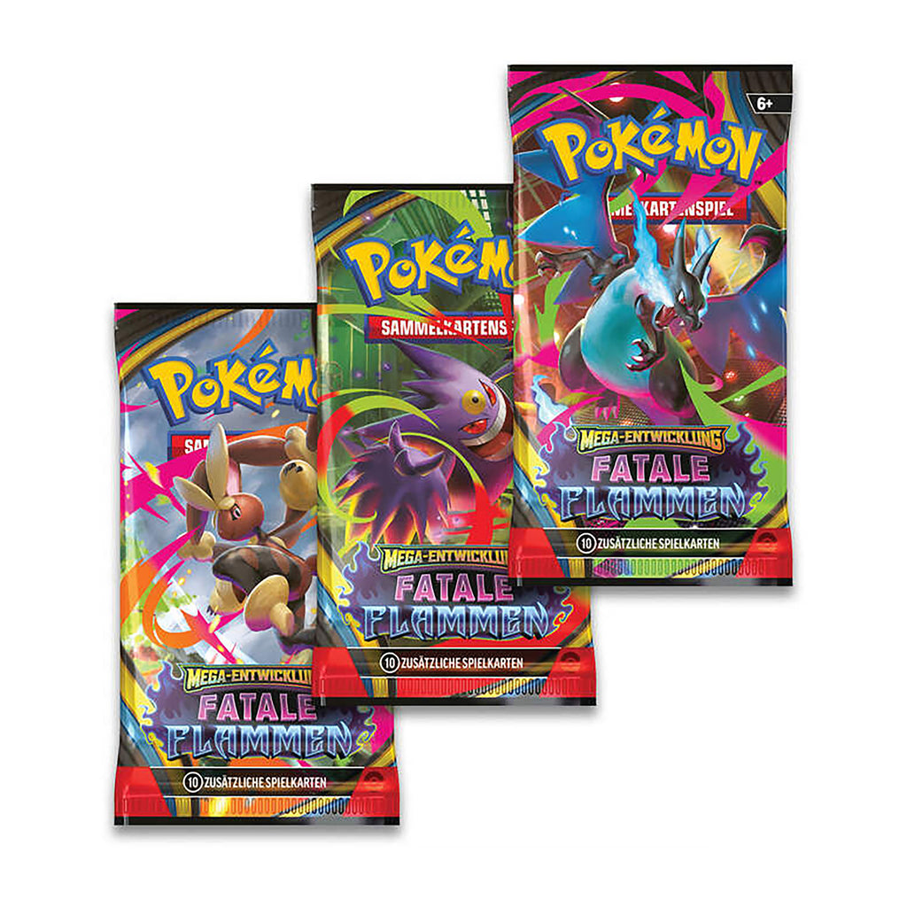Immagine del prodotto Pokémon - Fiamme Fatali Mega Evoluzione Blister 3-pack Versione tedesca