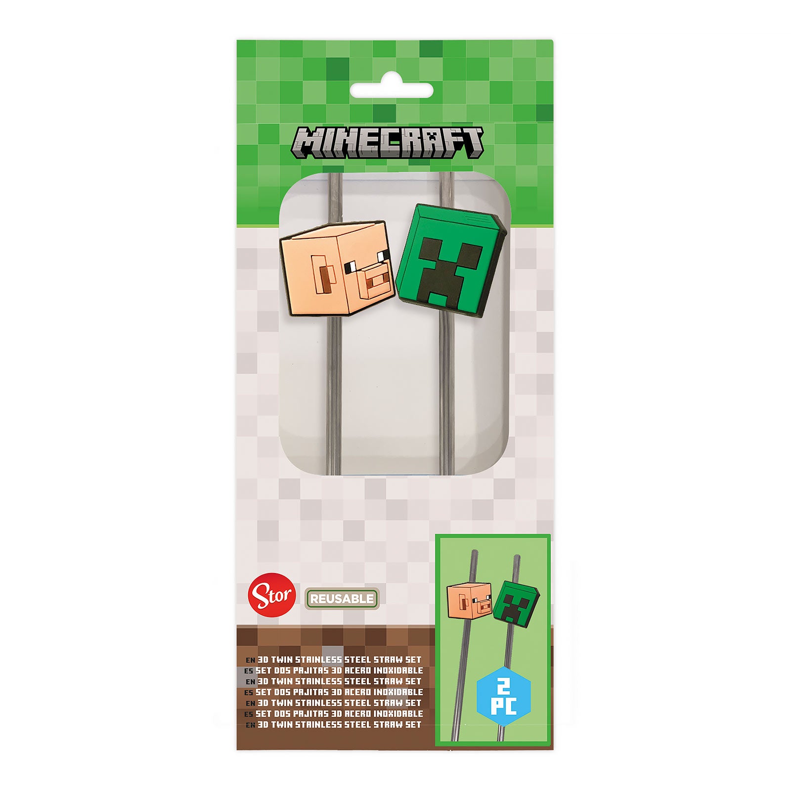 Immagine del prodotto Minecraft - Cannucce Creeper e Pig set da 2