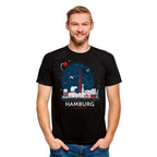 Immagine del prodotto T-shirt Elbenwald ad Amburgo Skyline nera