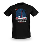 Immagine del prodotto T-shirt Elbenwald ad Amburgo Skyline nera