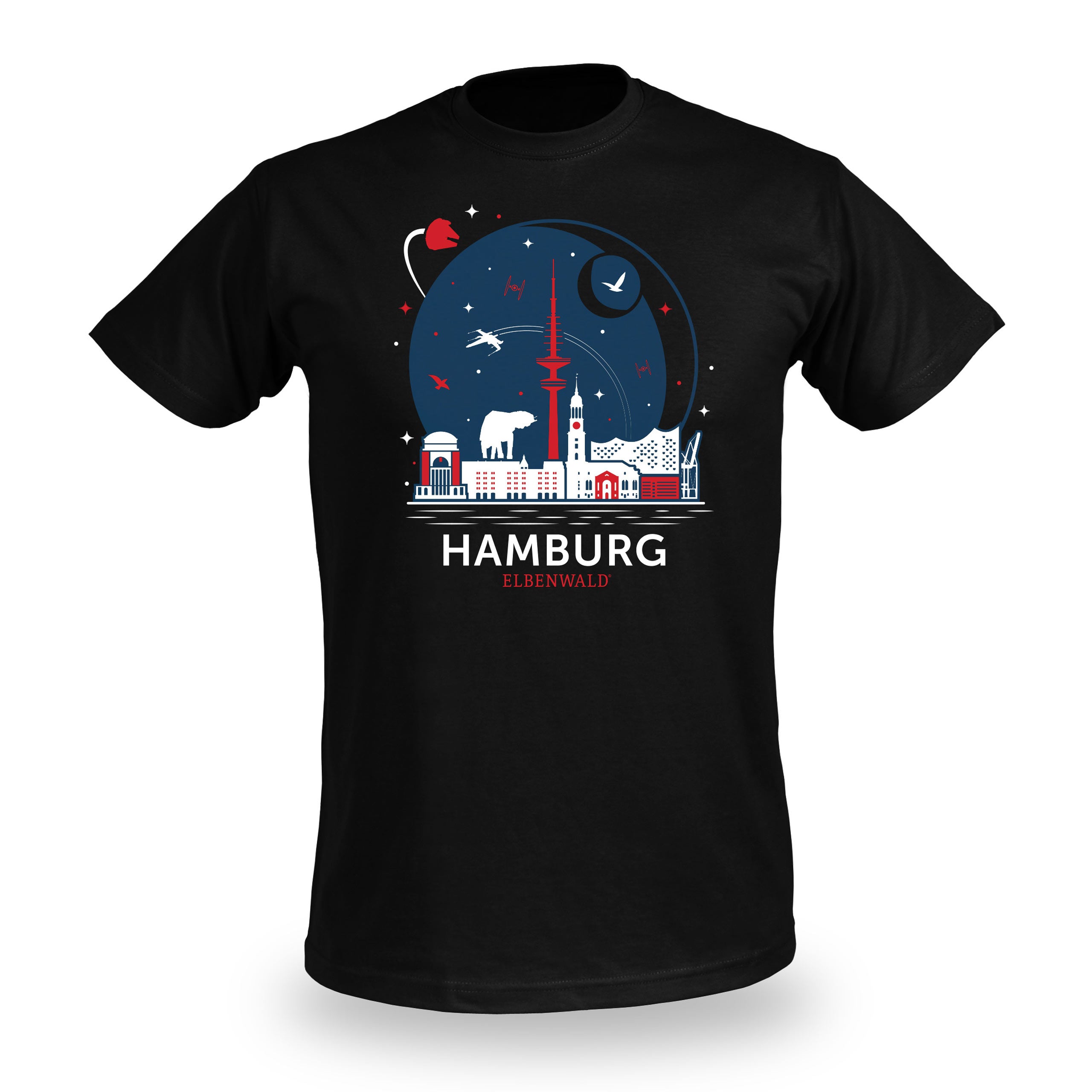 Immagine del prodotto T-shirt Elbenwald ad Amburgo Skyline nera