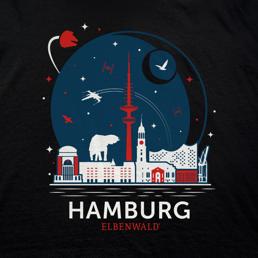 Immagine del prodotto T-shirt Elbenwald ad Amburgo Skyline nera