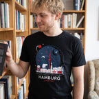 Immagine del prodotto T-shirt Elbenwald ad Amburgo Skyline nera