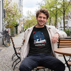 Immagine del prodotto T-shirt Elbenwald ad Amburgo Skyline nera