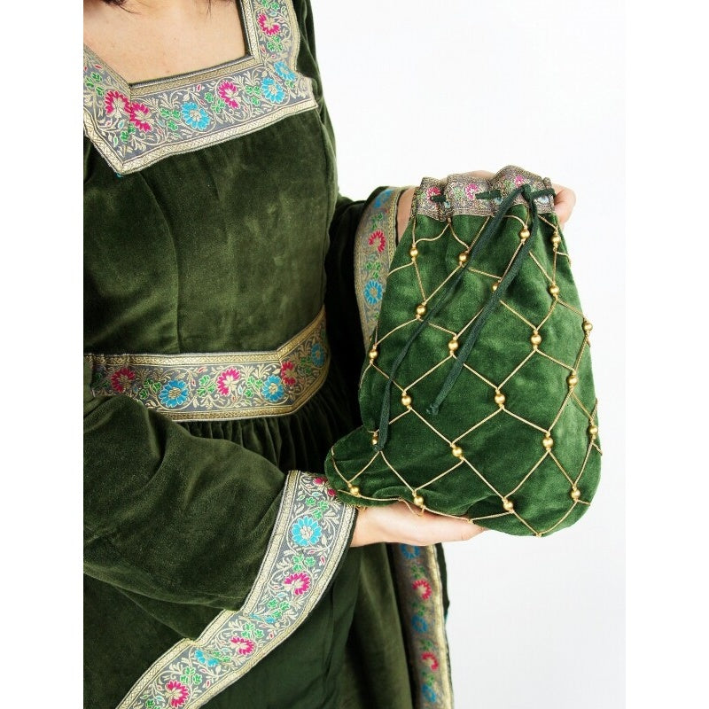 Immagine del prodotto Borsello medievale in velluto Relindis verde