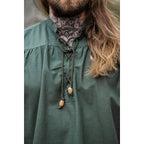 Immagine del prodotto Camicia medievale con colletto alto con lacci Louis senza maniche verde