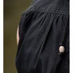 Immagine del prodotto Camicia medievale con colletto alla coreana con lacci Louis senza maniche nera