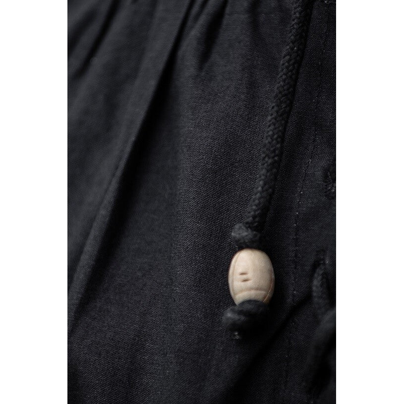 Immagine del prodotto Camicia medievale con colletto alla coreana con lacci Louis senza maniche nera