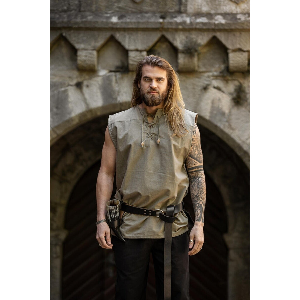 Immagine del prodotto Camicia medievale con lacci Jean senza maniche beige