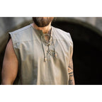 Immagine del prodotto Camicia medievale con lacci Jean senza maniche beige