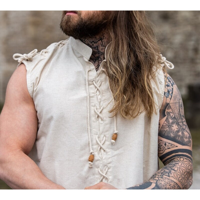 Immagine del prodotto Camicia medievale con lacci Henn smanicata beige